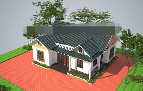 Mẫu nhà đơn giản 2 phòng ngủ với cách thiết kế hài hòa được nhiều gia đình ở nông thôn quan tâm trong năm tới. Ảnh: Thietkethicongnhadep.