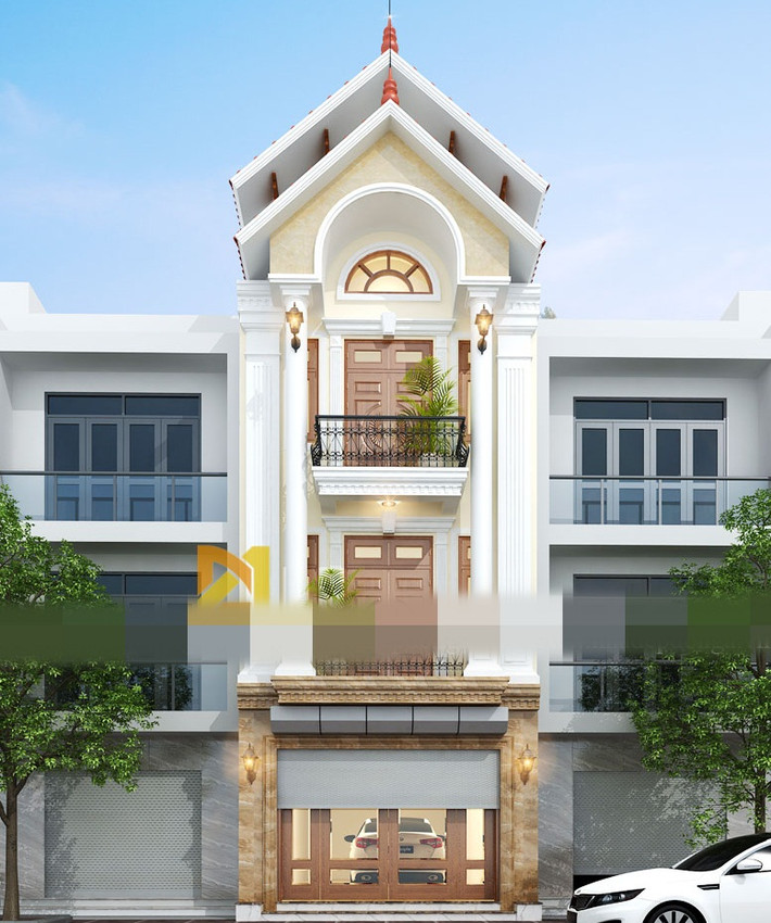 Những mảng màu nâu gỗ của cửa, xanh ghi của lan can tạo nên sự kết hợp hoàn hảo, tinh tế. Ảnh: Nhadepdonga.