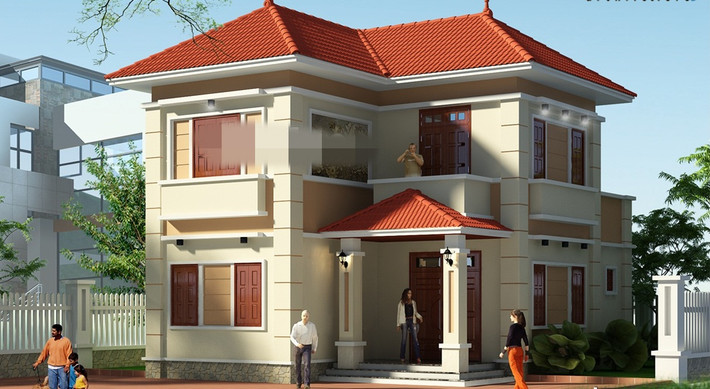 Với diện tích đất xây dựng 89m2, biệt thự vườn đơn giản nhưng sang trọng với gam màu vàng be nhẹ nhàng. Công trình có tổng mức đầu tư hơn 800 triệu đồng. Ảnh: Nhasang.