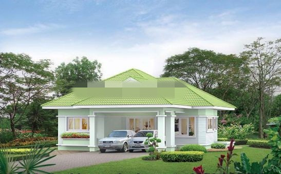 Mái ngói màu xanh nổi bật cùng cảnh quanh xung quanh thanh lịch là điểm nhấn rõ rệt nhất của công trình. Ảnh: Vtkong.