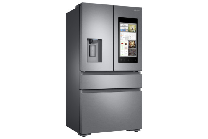 Dòng tủ lạnh Family Hub 2.0 của Samsung tích hợp công nghệ thông minh, giúp bạn biết các thực phẩm cần bổ sung mà không cần mở tủ lạnh - thông qua tính năng View Inside. Ảnh: Samsung.