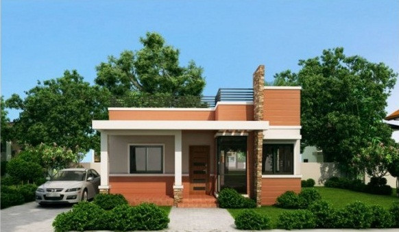 Nếu chọn nhà mái bằng, nên chọn vật liệu giá rẻ, gạch hoặc đá hộc. Ảnh: Thietkethicongnhadep.