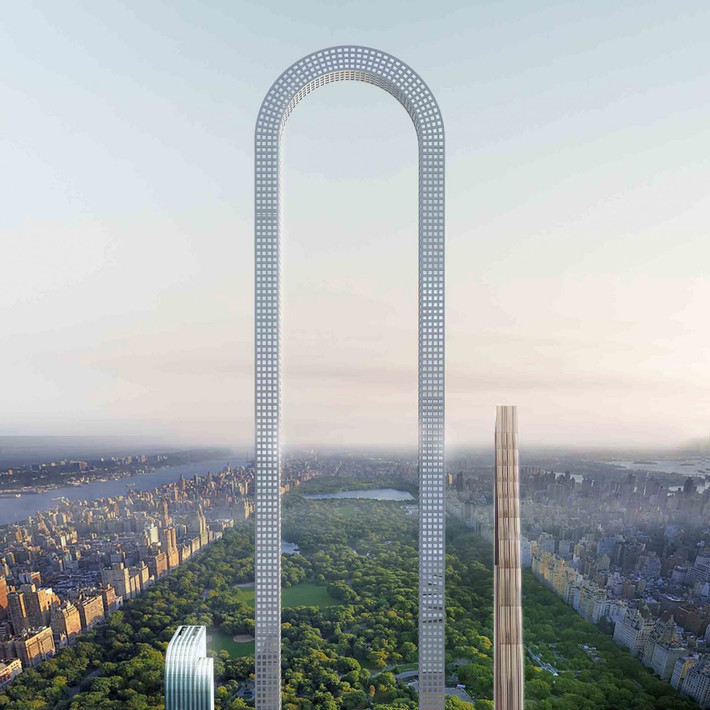 Thành phố New York khiến cả thế giới sửng sốt khi hé lộ thiết kế tòa nhà cao nhất thế giới 1200m hình chữ U ngược mang tên "The Big Bend".