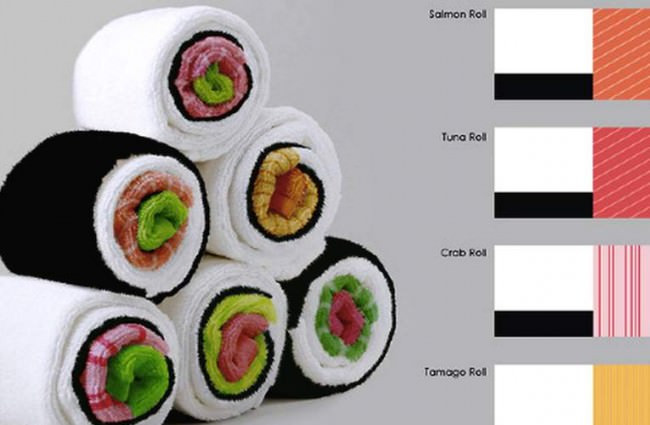 Khi những chiếc chăn được hô biến thành cuộn sushi cá ngừ (Tuna Roll), hay cuộn sushi cua (Crab Roll) khổng lồ, gây sự chú ý.