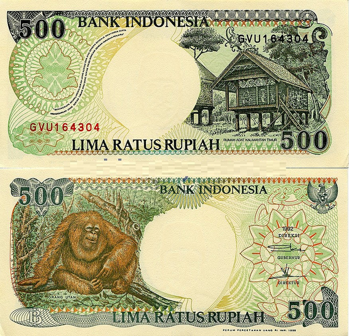 Tờ tiền mệnh giá 500 Rupiah của indonesia được phát hành năm 1992. Chúng hiện còn khá ít trên thị trường. Vì thế, những người mê sưu tầm tiền độc lạ càng thêm ý muốn sở hữu đồng 500 Rupiah. Nhờ hình ảnh chú khỉ in trên một mặt tờ tiền mà chúng được chuộng mua để lì xì tết Bính Thân.