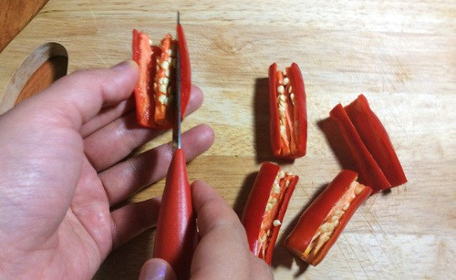Một cách khác, hãy chọn những quả ớt già, chắc tay, sau đó tách lấy hạt để trồng.