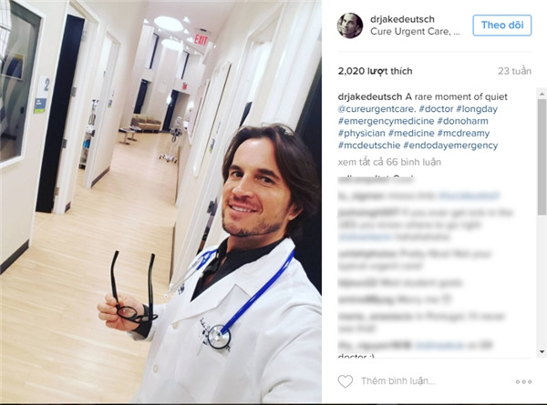 Jake Deutsch, một bác sĩ cấp cứu ở New York. Anh là một trong những người sáng lập ra phòng khám Cure Urgent Care.