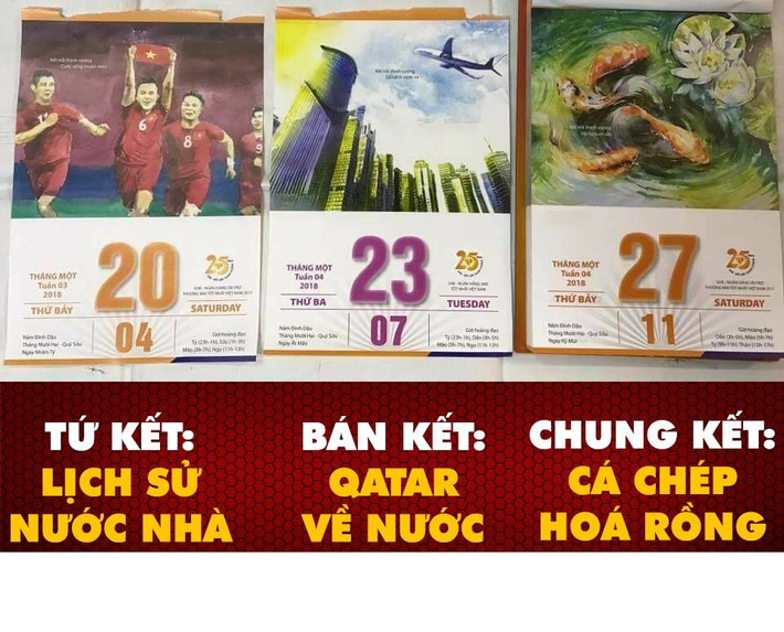 Tờ lịch tiên tri đã báo về sự thành công của U23 Việt Nam liên tục được dân mạng truyền tay nhau đăng tải.