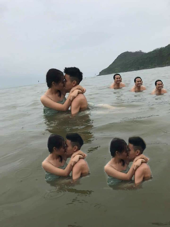 Bên cạnh những thành phần không chỉ xóa giúp ông chú mà còn tỉ mỉ chỉnh màu ảnh lung linh lãng mạn cho cặp đôi thì cũng có hàng chục tay "troll" được dịp trổ tài với những tấm ảnh "khó đỡ".