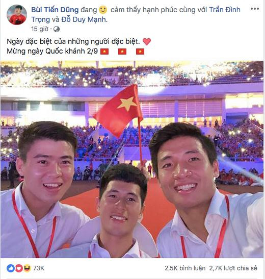 Bộ 3 trung vệ U23 Việt Nam gồm Bùi Tiến Dũng, Đình Trọng và Duy Mạnh là đại diện cho sự đoàn kết thân thiết của một tập thể.