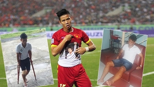 Chính pha vào bóng của Quế Ngọc Hải khiến Trần Anh Khoa gặp chấn thương nặng và dường như tuổi "quần-đùi-áo-số" của cầu thủ SHB Đà Nẵng này đã dừng lại.