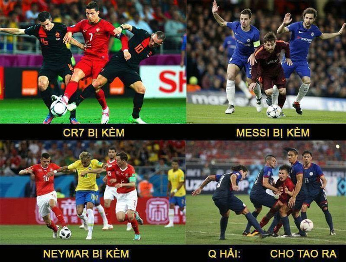 Cùng chung cảnh ngộ bị chế ảnh với Công Phượng ở trận bán kết lượt về của đội tuyển Việt Nam đó là Quang Hải. Cầu thủ nhỏ con này bị các tiền vệ Philippines kèm rất rát.