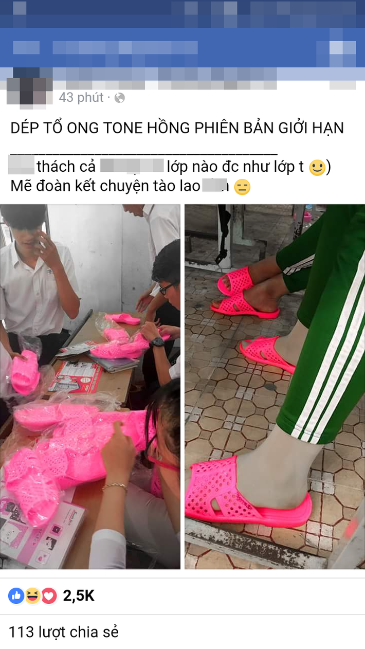 Làm sao để nghĩ ra đồng phục ấn tượng, không đụng hàng đấy là câu hỏi luôn khiến các thế hệ học sinh đau đâu. Và dép tổ ong "màu hường" ra đời từ sự sáng tạo "cực bá đạo", từ đó trở thành trào lưu cực hot trên MXH.
