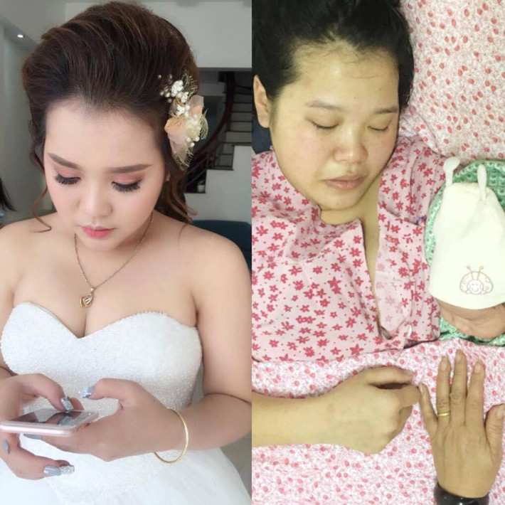 Mới đây trên MXH, hội chị em đã cùng nhau khoe những hình ảnh thanh xuân cực rực rỡ mà đỉnh điểm là ngày cưới nhưng sau đó lại "tàn phai" đến "tàn tạ" khi đi đẻ.