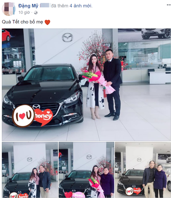 Hoành tráng hơn Tuấn và Quynh Giao, cô gái xinh đẹp dưới đây còn mua hẳn ô tô để bố mẹ tha hồ vi vu ngày Xuân.