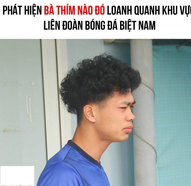 Nhiều NHM đã hài hước đặt cho kiểu tóc của Công Phượng là "bà thím quốc dân".