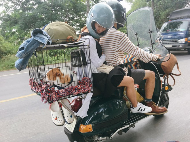 Đi phượt cùng thú cưng không phải là một ý tưởng mới, song, du lịch bằng hình thức làm lồng trên xe máy để chở thú cưng qua những chặng đường thì có lẽ chỉ có chàng trai Sài Gòn tên Minh Trúc là người đầu tiên.