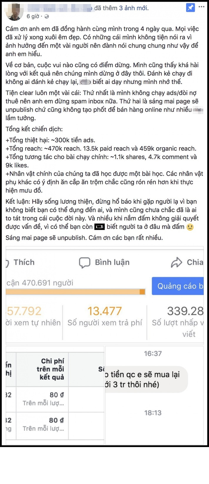 Mới vừa qua trên mạng đang lan truyền sự việc vô cùng hài hước, đó là 1 thanh niên đã lập hẳn 1 fanpage chuyên dùng để bóc phốt, chửi kẻ đã chôm đồ của mình mà không trả, không những thế thanh niên còn chạy quảng cáo Facebook cho các bài đăng và fanpage này của mình. để thu hút lượng người theo dõi với mục đích đánh động con nợ trả nợ cho mình.