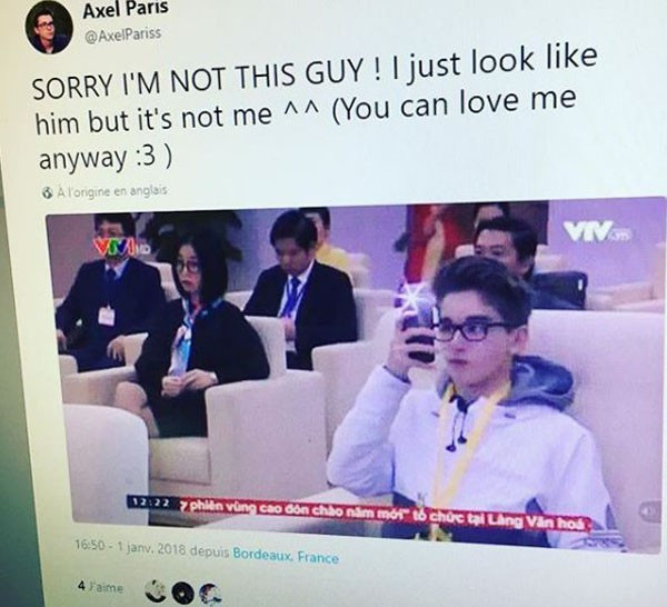 Trước đó, dân tình đã nhầm lẫn trong công cuộc truy tìm chàng "soái ca ngoại quốc" này. Nhiều người cho rằng cậu bạn này là Dermeche Axel (Instagram: Axel_Pariss).