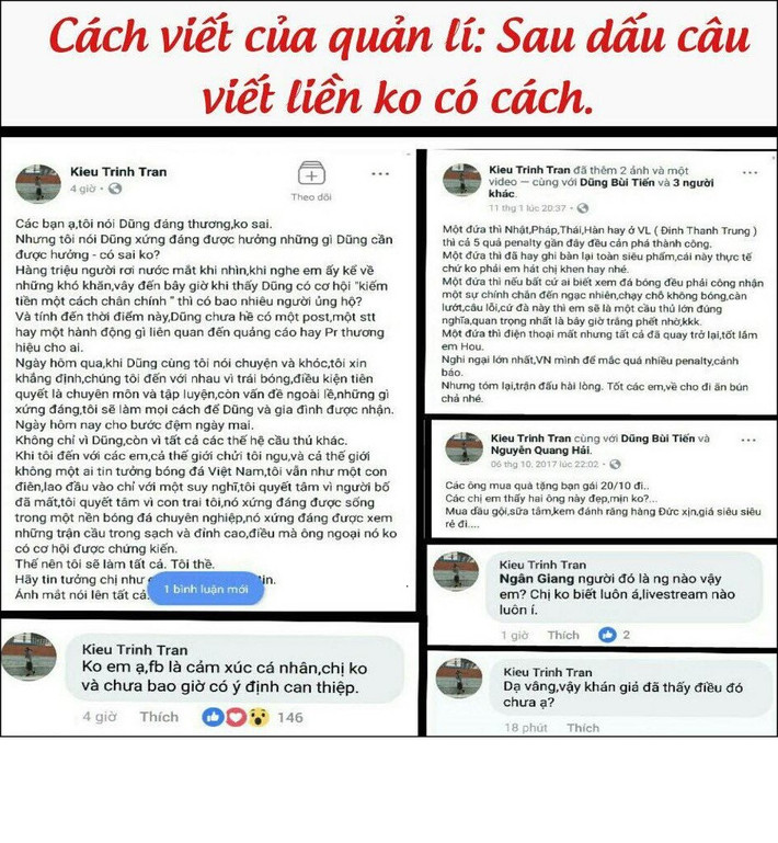 Ngay sau câu trả lời của thủ môn Bùi Tiến Dũng, một số Facebooker đã quyết tìm kiếm sự thật câu chuyện và bắt đầu lập ra màn so sánh cách viết khi dùng Facebook của Dũng từ hồi chưa nổi tiếng với bây giờ và phát hiện ra điều không tưởng.
