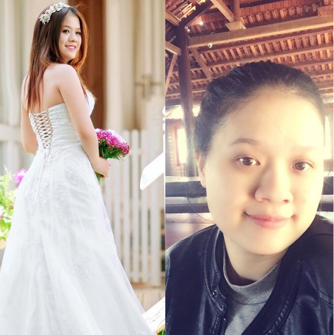 Với những bức ảnh so sánh trước và sau sinh, có thể thấy rất rõ hai hình ảnh này hoàn toàn trái ngược nhau, một bên da dẻ nõn nà, eo thon, dáng chuẩn, đầu tóc điệu đà, một bên da đã sạm, tay chẳng còn thon và mái tóc cũng chẳng kịp chải chuốt chỉ túm lên cho nhanh, cho gọn.