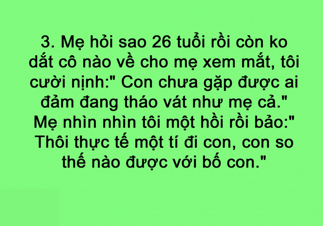 Chỉ có điều, các ông bố, bà mẹ ít khi nói trực tiếp với nhau, mà thường mượn câu chuyện với con cái để gửi gắm những tâm tình "có cánh".