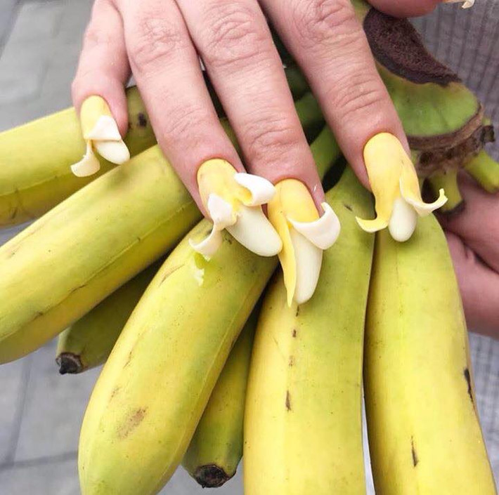 Bộ nail dành cho tín đồ thèm ăn chuối.