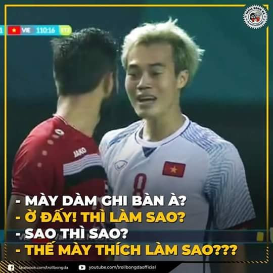Câu đối thoại của người hùng Olympic Việt Nam là Văn Toàn được dân mạng chế ảnh.