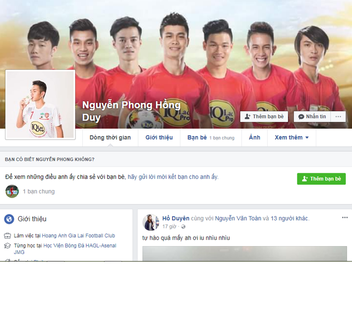 Lượt theo dõi Facebook của Đoàn Văn Hậu, Bùi Tiến Dụng, Vũ Văn Thanh, Đỗ Duy Mạnh vì thế tăng lên nhanh chóng.