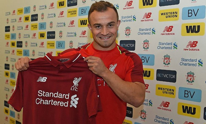 Xherdan Shaqiri vừa cập bến Liverpool với một bản hợp đồng dài hạn trị giá 13 triệu bảng.