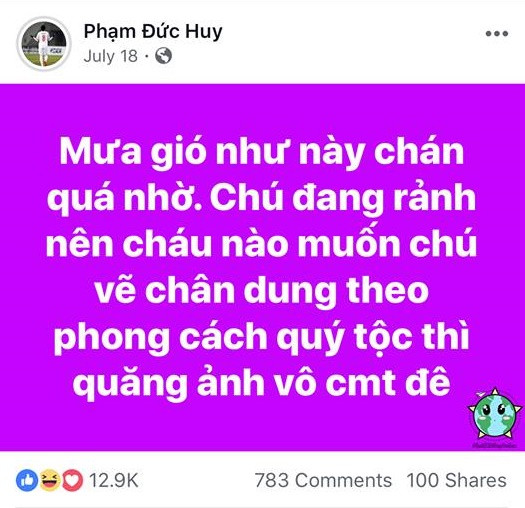 Đức Huy là cầu thủ U23 Việt Nam nổi danh với sự lạnh lùng và những câu trả lời vô cùng "chất". Ngoài việc đá bóng hay, anh chàng này vừa được dân mạng biết thêm biệt tài nữa của mình đó là vẽ tranh.