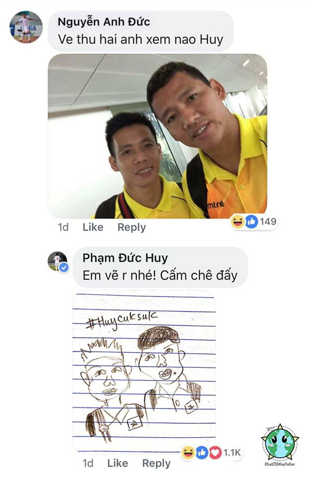 Các anh lớn cũng bị tài năng hội họa của "Huy cục súc" mê hoặc.