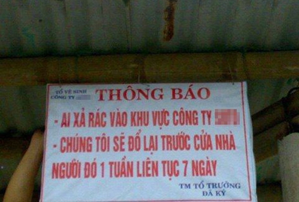 Biển thông báo đầy "dọa dẫm".