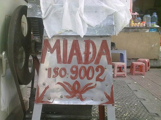 Quảng cáo mía đá đạt tiêu chuẩn ISO: 9002 bá đạo.