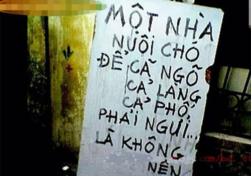 Tấm biển nhắc nhở đầy ý nhị....