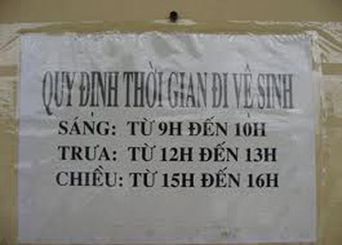 Đến thời gian đi vệ sinh cũng phải quy định rõ ràng.