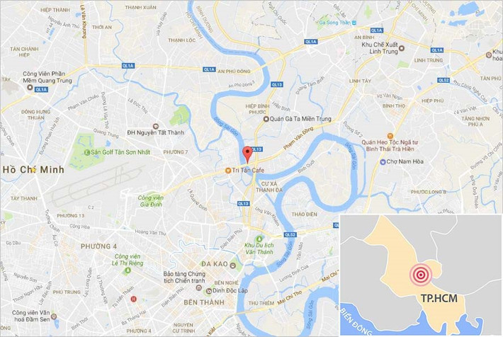 Vị trí nơi xảy ra vụ đuối nước. Ảnh: Google Maps.
