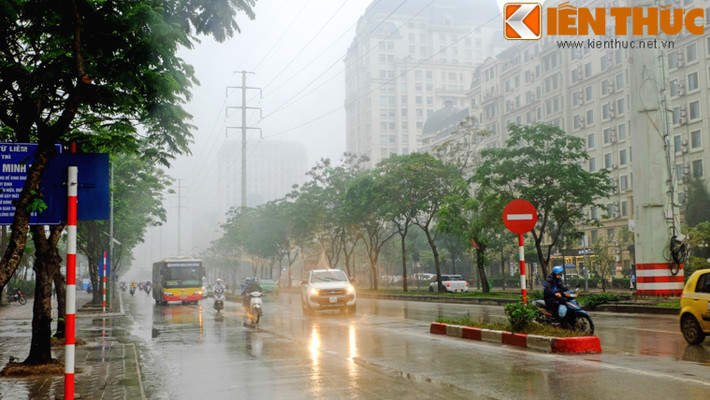 Xe bật đèn vì hạn chế tầm nhìn.
