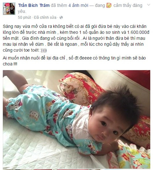 Bé gái xinh xắn bị bỏ rơi, nhiều người muốn nhận nuôi.