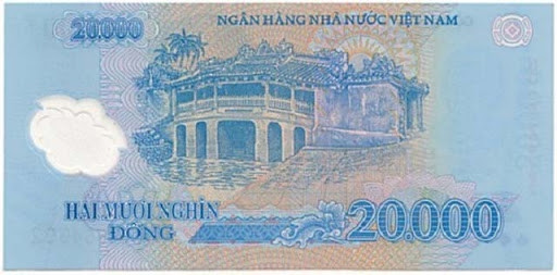 Chùa Cầu ở Hội An được in trên tờ 20.000 đồng. Chùa Cầu đã được công nhận là Di tích lịch sử văn hóa cấp Quốc gia.