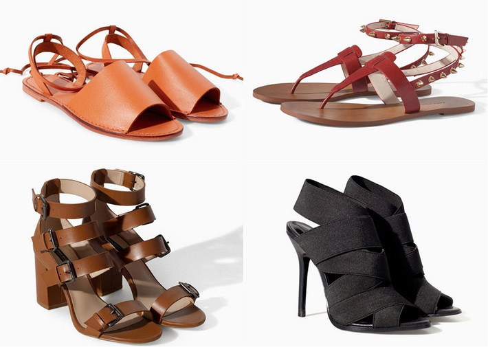 Các mẫu xăng đan, bốt của Zara có giá từ 1,2 triệu đồng trở lên. Ảnh các mẫu trong bộ sưu tập 2015.