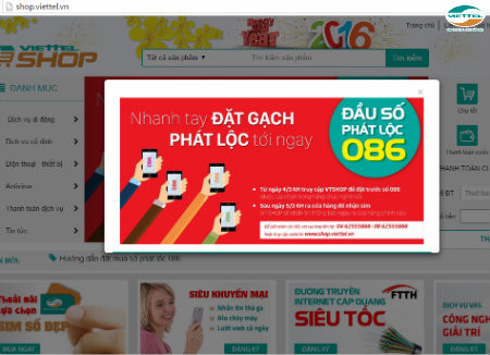 Nhà mạng Viettel cũng cho biết, từ 5/3, gần 10.000 khách hàng đã đăng ký đặt giữ số thành công trong ngày đăng ký mua sim trên Website Shop Viettel. Ảnh chụp màn hình đăng ký mua sim đầu số phát lộc 086.