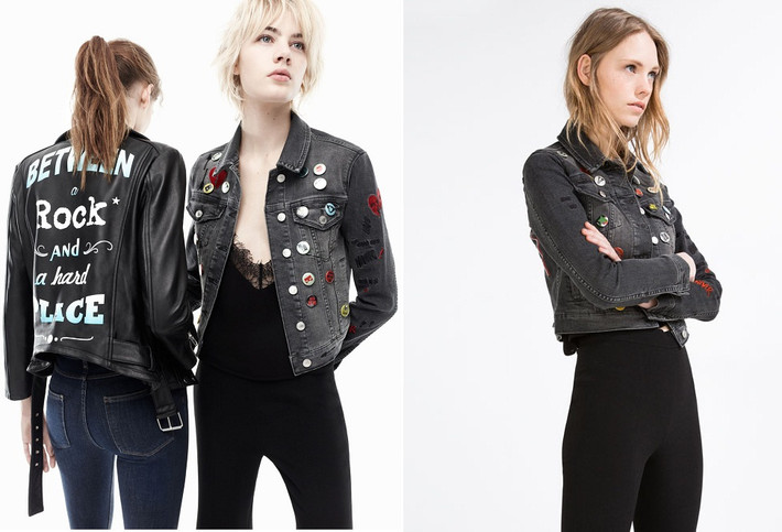 Mẫu áo khoác da và áo khoác denim cá tính có giá lần lượt là 199.00 USD và 69.90 USD.