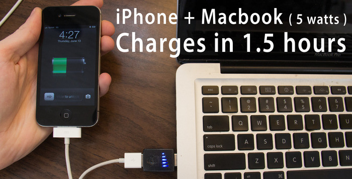 Sạc iPhone qua cổng kết nối USB trên máy tính có thể hạn chế tốc độ sạc pin do cường độ dòng điện qua USB rất nhỏ. Ảnh: ExtremeTech.