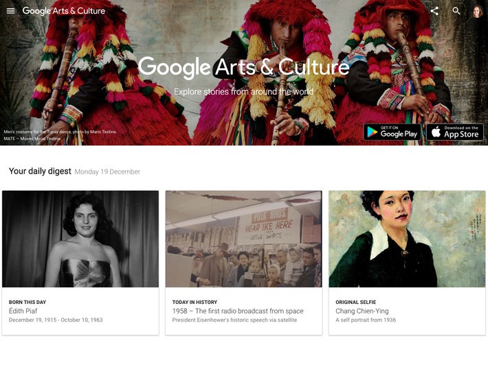 Google Art Project mang đến người dùng nhiều bức ảnh độ phân giải cao gắn liền với từng mốc thời gian trong lịch sử phát triển của loài người.
