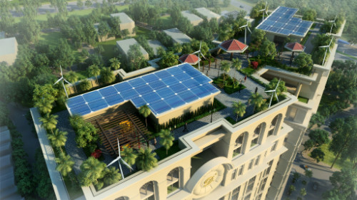 Tòa tháp D’. Le Pont D’or – Hoàng Cầu được xây dựng trên diện tích 5.363m2, gồm 308 căn hộ, 4 tầng hầm để xe. Tầng thượng của tháp là công viên xanh mát diện tích 1.594m2.