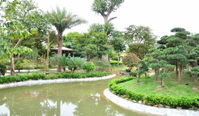 Đại gia Hải Dương này còn xây dựng và mở miễn phí công viên Ô Mễ (xã Hưng Đạo, huyện Tứ Kỳ, Hải Dương) để người dân vui chơi. Ảnh: Nông nghiệp