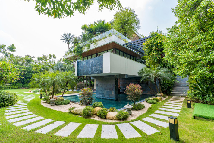 Đó là hệ thống kết cấu bê tông cốt thép, tường gạch đá, tường gạch không nung thân thiện với môi trường.