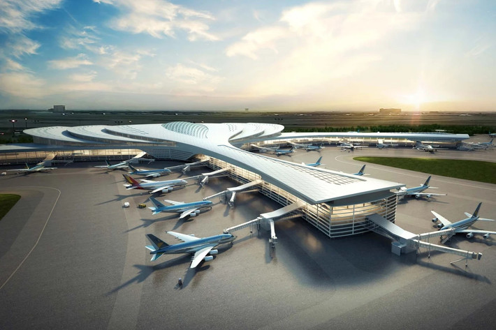 Dự án giai đoạn 1 của sân bay Long Thành có tổng mức đầu tư khoảng 4,6 tỷ USD. Nhà ga đầu tiên có thể đón 25 triệu hành khách mỗi năm. Ảnh: The Design Air