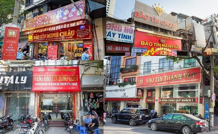 Tại Hà Nội, có một chuỗi cửa hàng vàng bạc có tiếng trên thị trường kim hoàn mang ‘họ’ Bảo Tín, đó là: Bảo Tín Minh Châu, Bảo Tín Mạnh Hải, Bảo Tín Thanh Vân, Bảo Tín Hồng Quân, Bảo Tín Hoàng Long. Ảnh: Infonet